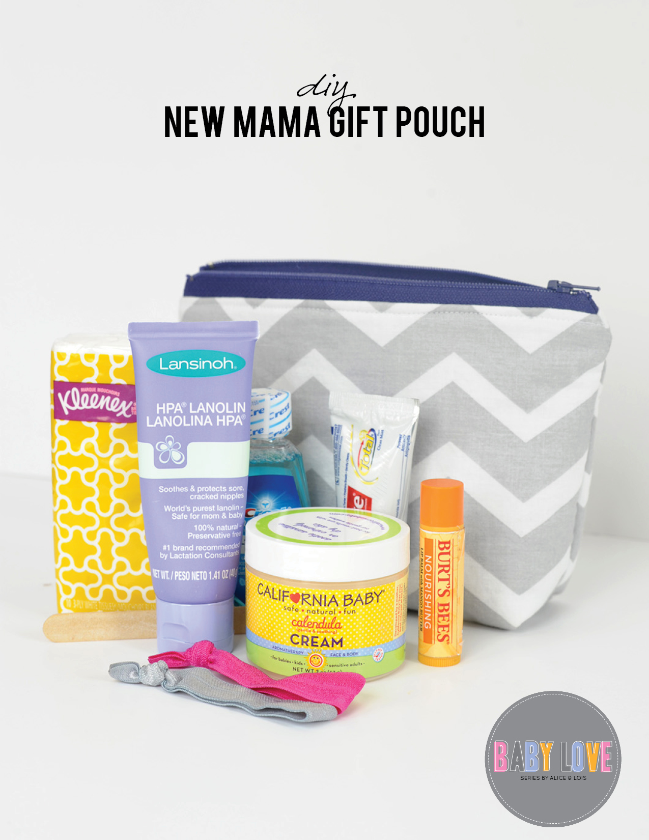 New Mama Gift Pouch DIY on aliceandlois.com