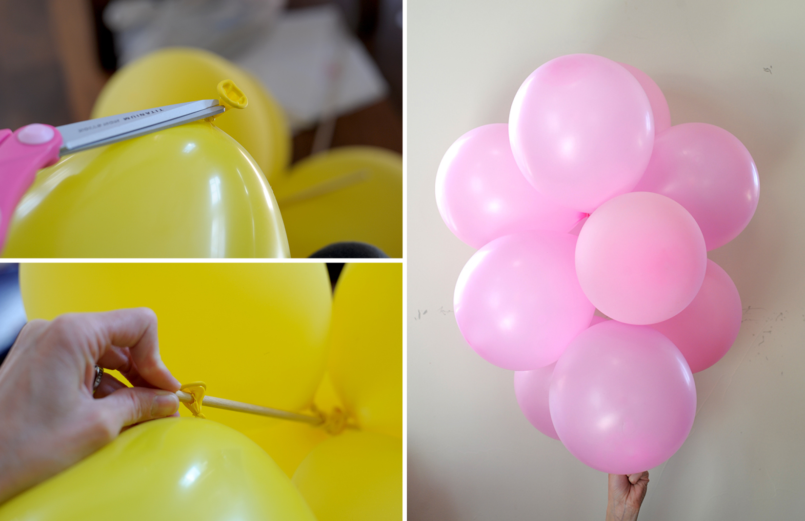 DIY balloon clusters on aliceandlois.com