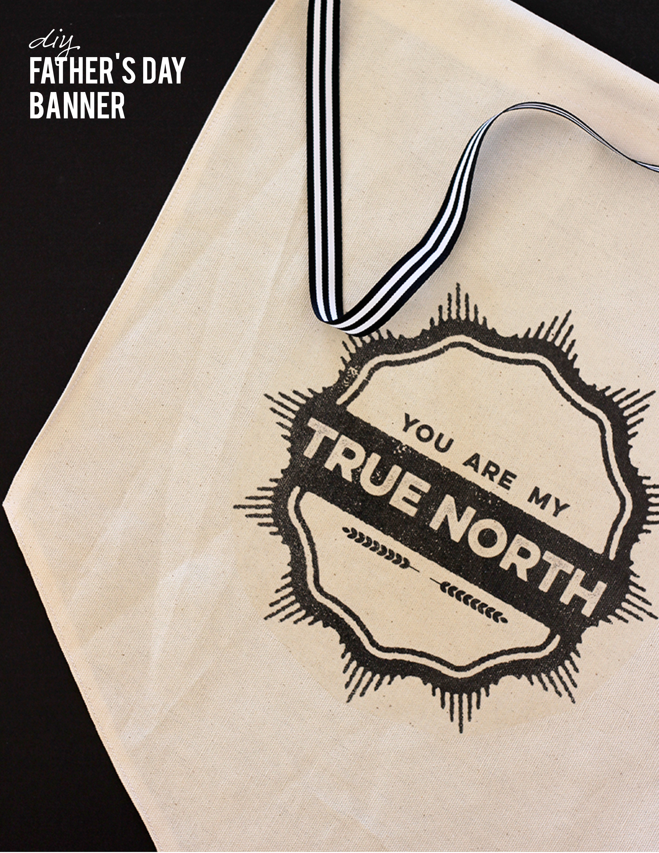 Make this Father's Day Banner with free printable // You are my true north // www.aliceandlois.com