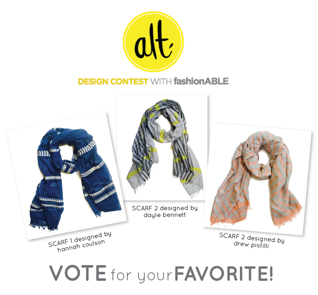vote for your favorite scarf design for fashionABLE + ALT
