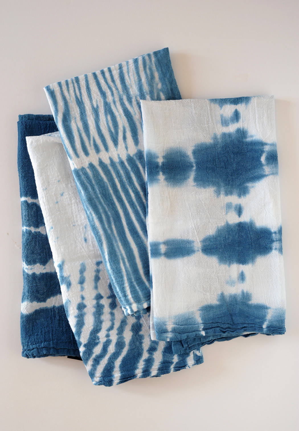DIY indigo shibori dish towels