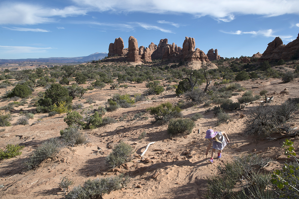 a kid's hike in arches national park