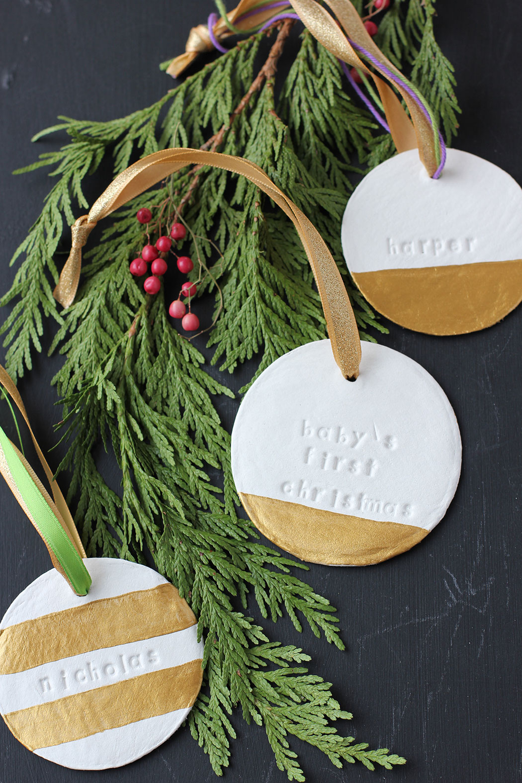 DIY personalized clay ornament