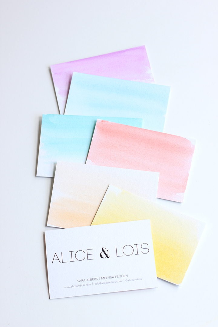 Watercolor Business Cards \\ alice & lois