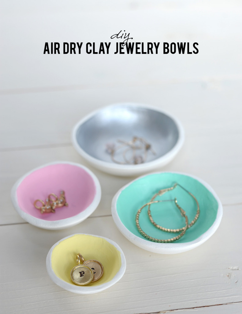 DIY air dry clay jewelry bowls on aliceandlois.com