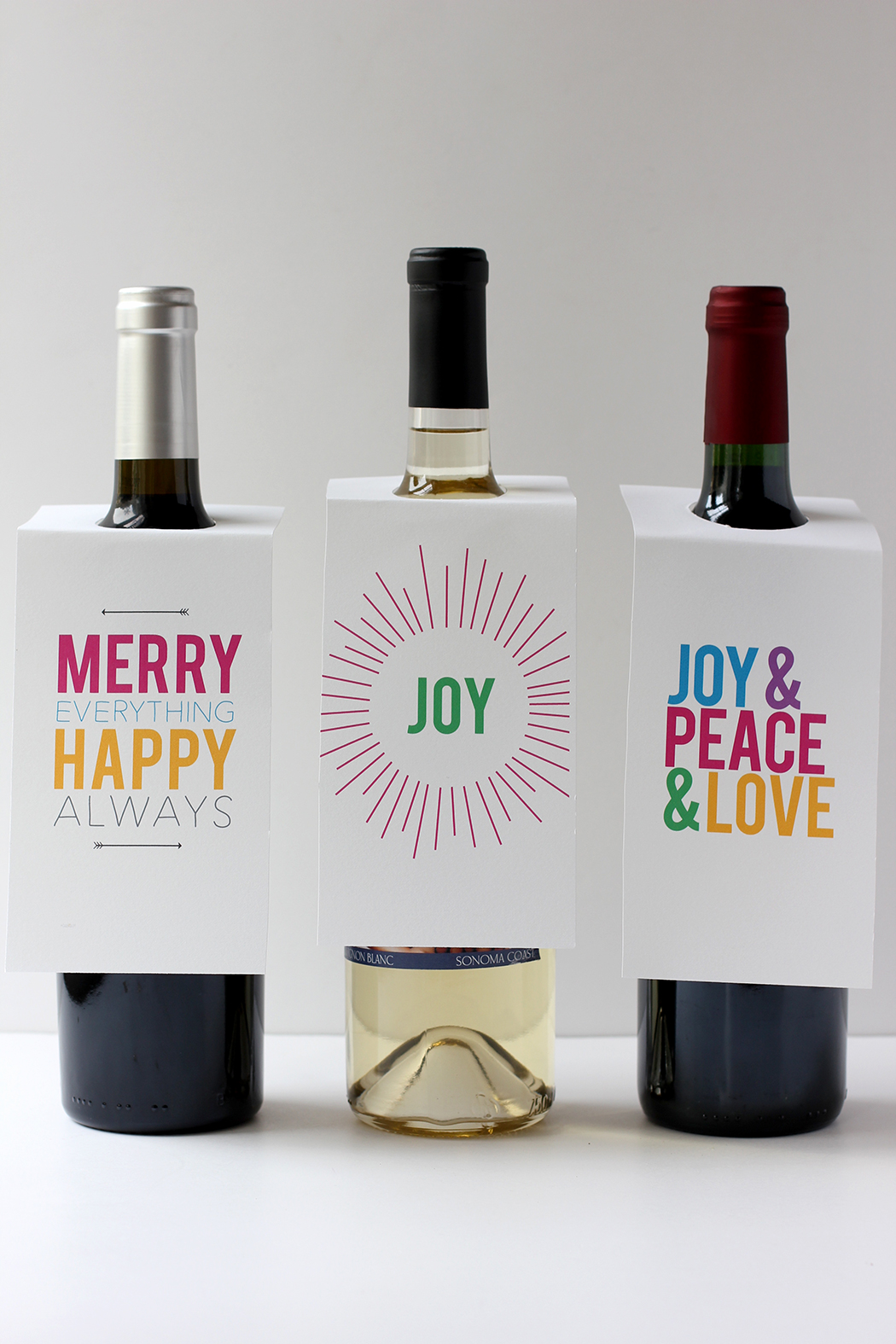 Alice and LoisHoliday Wine Bottle Gift Tags Free Printable